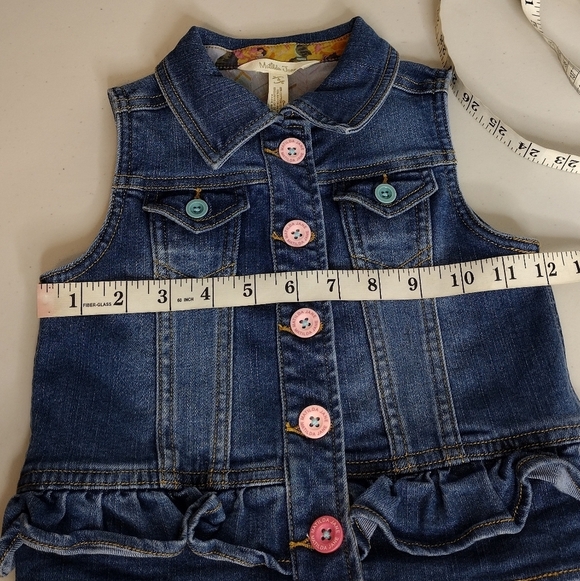 Matilda Jane Denim Cotton Blend Sleeveless Front Button Down Jacket Size 4 - Picture 7 of 8